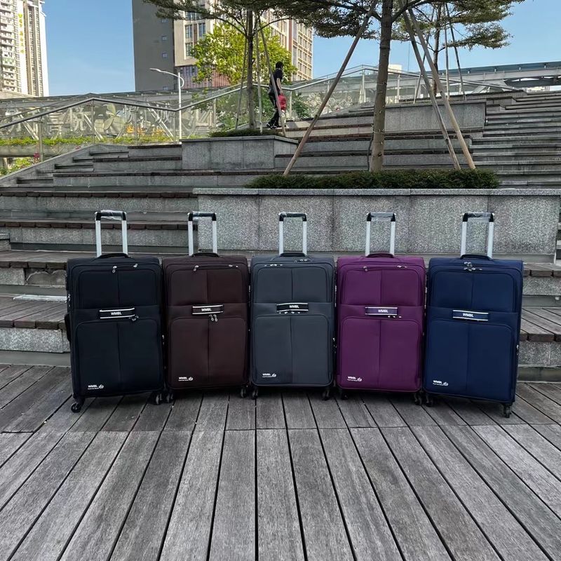 Practical Fabric 4 Wheel Suitcase 20 24 28 Inch Multicolor Lightweight