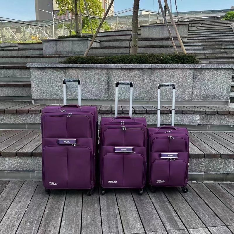 Practical Fabric 4 Wheel Suitcase 20 24 28 Inch Multicolor Lightweight