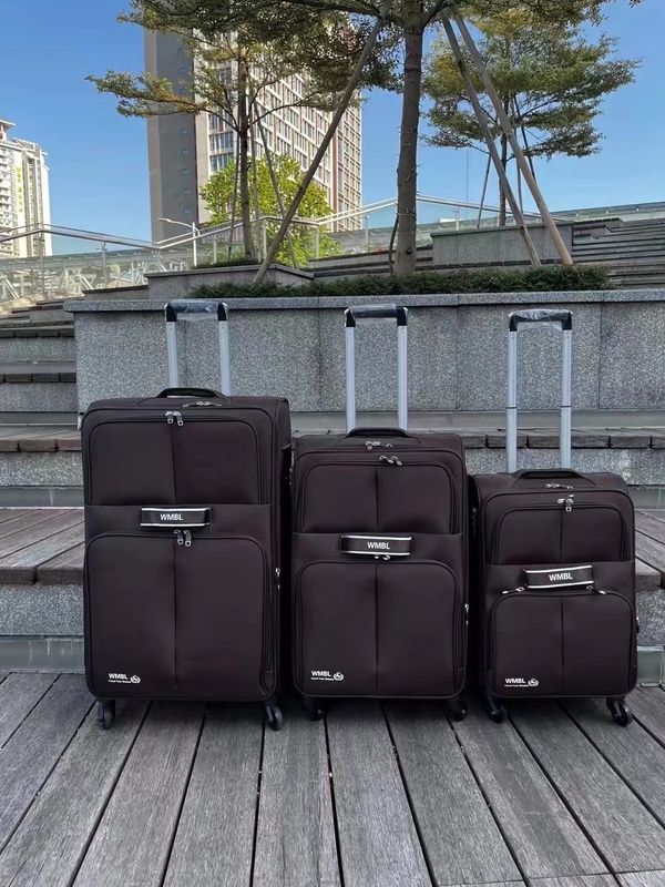 Practical Fabric 4 Wheel Suitcase 20 24 28 Inch Multicolor Lightweight