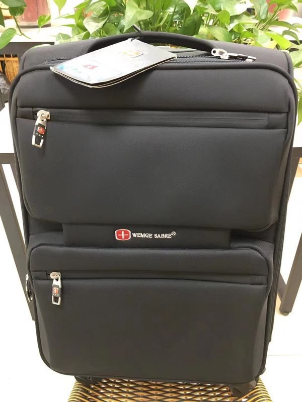 Lightweight Fabric Luggage Bag 20 Inch 22 Inch 24 Inch Black Color
