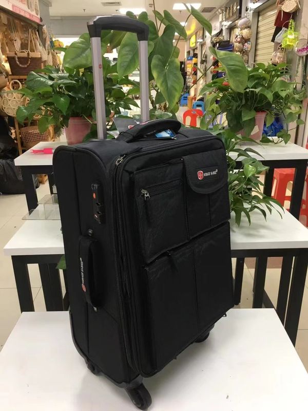 Lightweight Fabric Luggage Bag 20 Inch 22 Inch 24 Inch Black Color