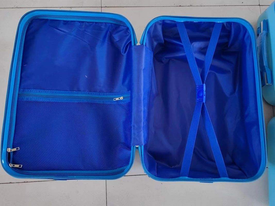 Detachable Strap Kids Cartoon Luggage Suitcases Durable Blue Color