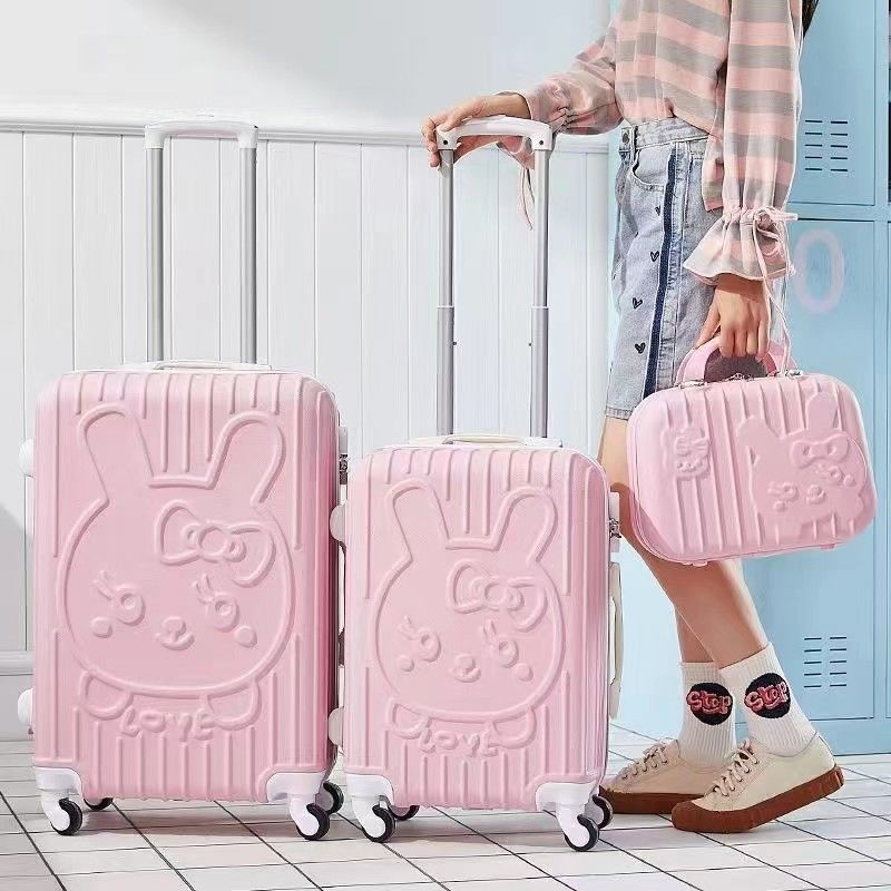 Chic Travel Companion: Girls' Suitcase with Built-In Makeup Case for Stylish Adventures