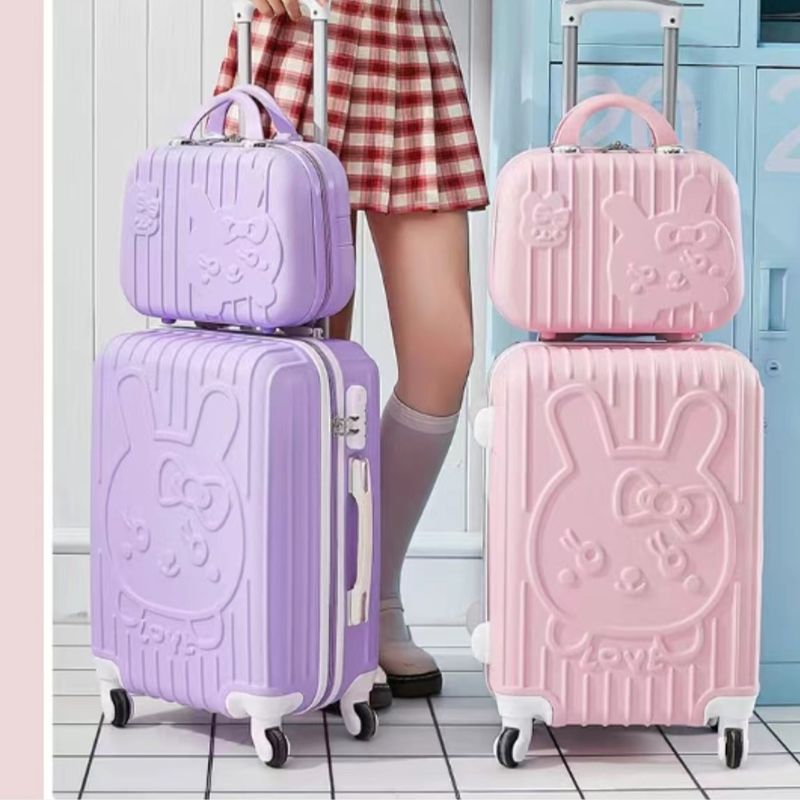 Chic Travel Companion: Girls' Suitcase with Built-In Makeup Case for Stylish Adventures