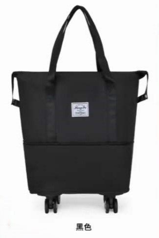 Multifunctional Pulley Travel Bag Large Capacity Portable Handbag With Extension For Business Trip, Sports Fitness