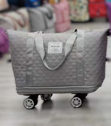 Quilted Duffel Garment Folding Weekender Waterproof Durable Outdoor Activity Travel Bag Luggage With Wheels