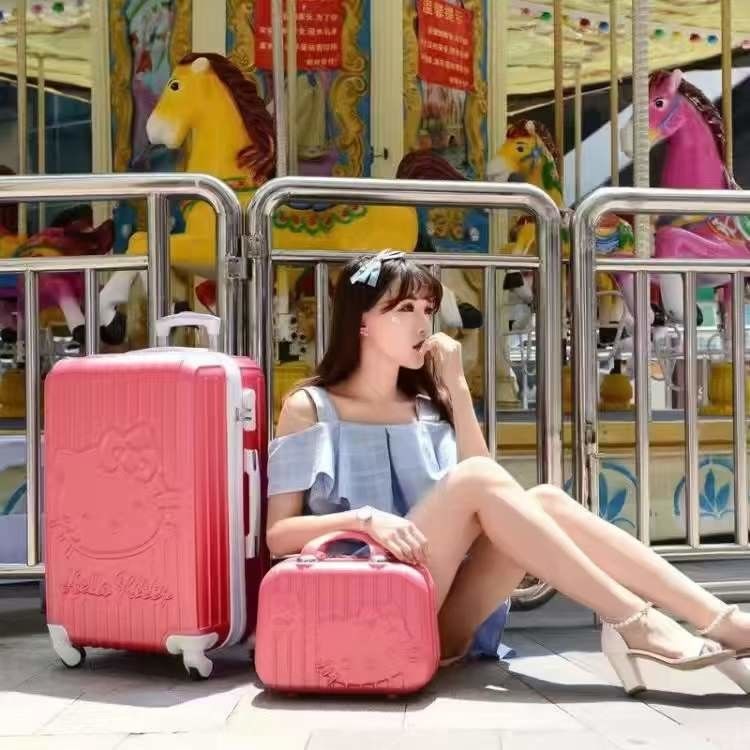 Wholesaler Customized ABS Riding Luggage Great Price 4 Wheels Trolley Bag 14/18/20/24 Inches Children Travel Suitcase