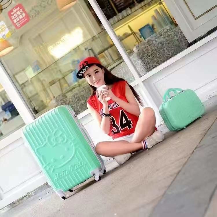 Hard Shell Stock Carry On Children Trolley Case Suitcase Bag Travel Carrier Luggage With Valise