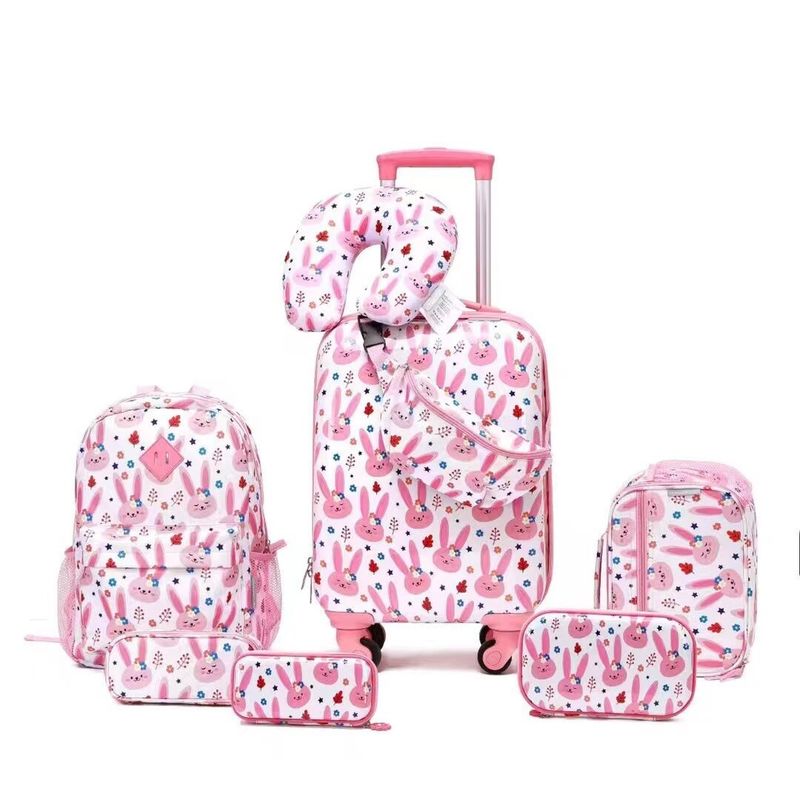 Kids Luggage 6 Piece Set 16 Inch Kids Rolling Luggage Gift Kids Suitcase For Girls