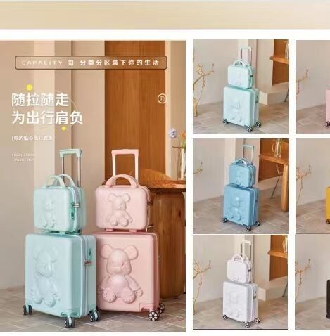 Carry On Suitcase Set ABS Trolley Luggage Hardshell Spinners Suitcases For Kids Students Girls Boys