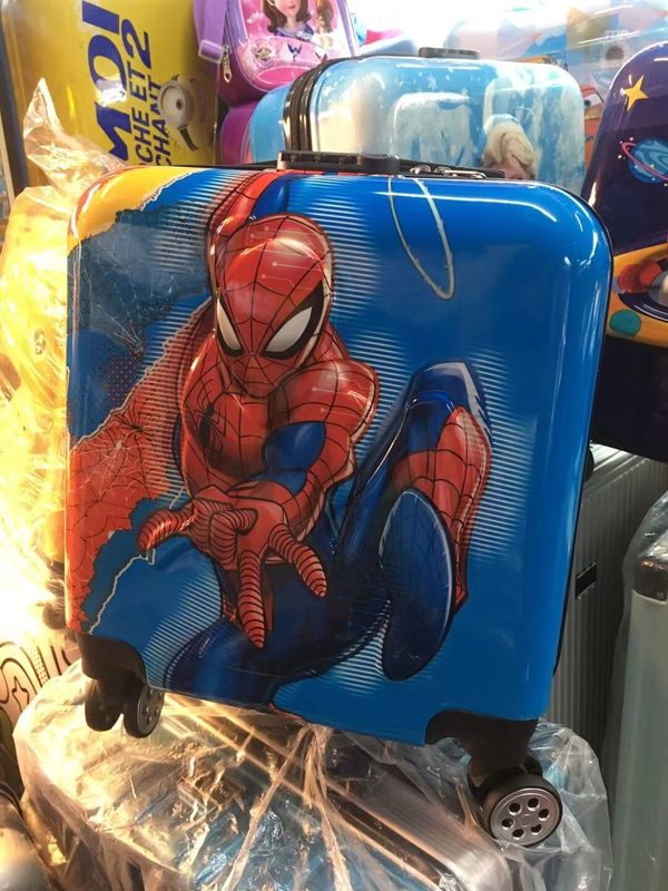 Children'S Suitcase On Wheels 18 Inch Kids PC ABS Travel Case Hard Shell Cartoon Pattern Luggage Suitcase Kids