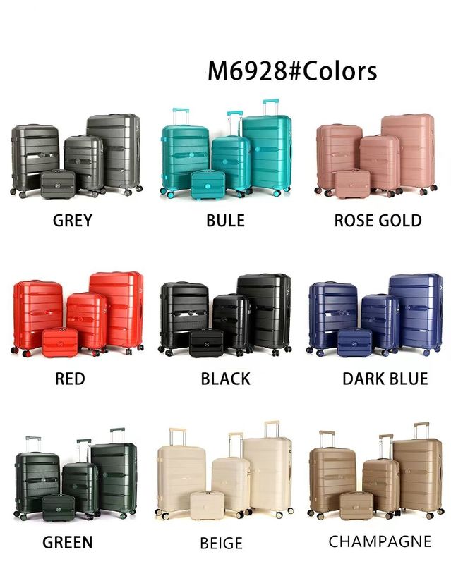 High Quality Travel Trolley Bag Hard Case PP Suitcase Metal Frame Luggage Fashion Travel Trolley Case PP Hardshell Case