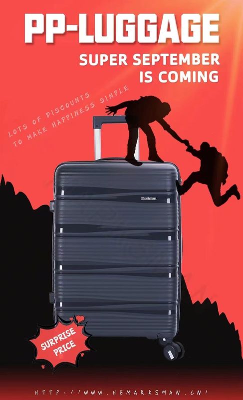 High Quality Matching Color PP Luggage Set With Large Capacity TSA Lock Spinner Castor Polyester Lining