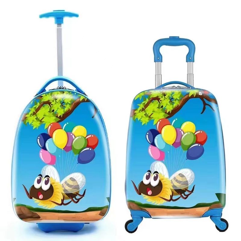 Accept Customized Designs 18 Inch Abs Kids Trolley Carry On Luggage With Backpack For Children