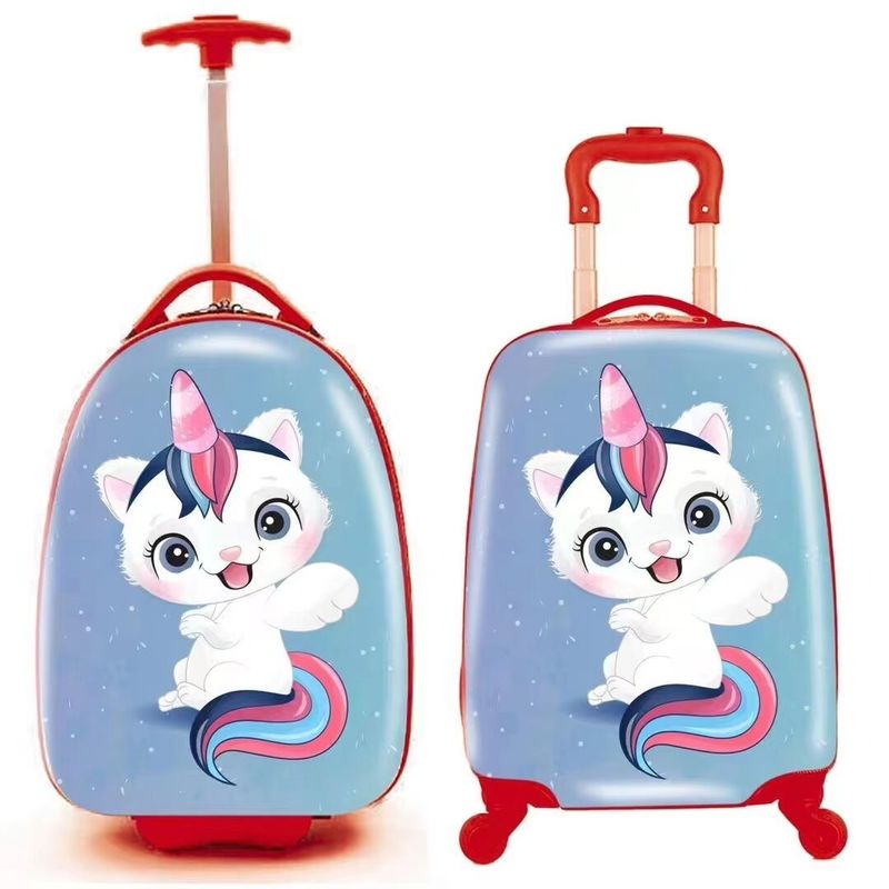 Accept Customized Designs 18 Inch Abs Kids Trolley Carry On Luggage With Backpack For Children