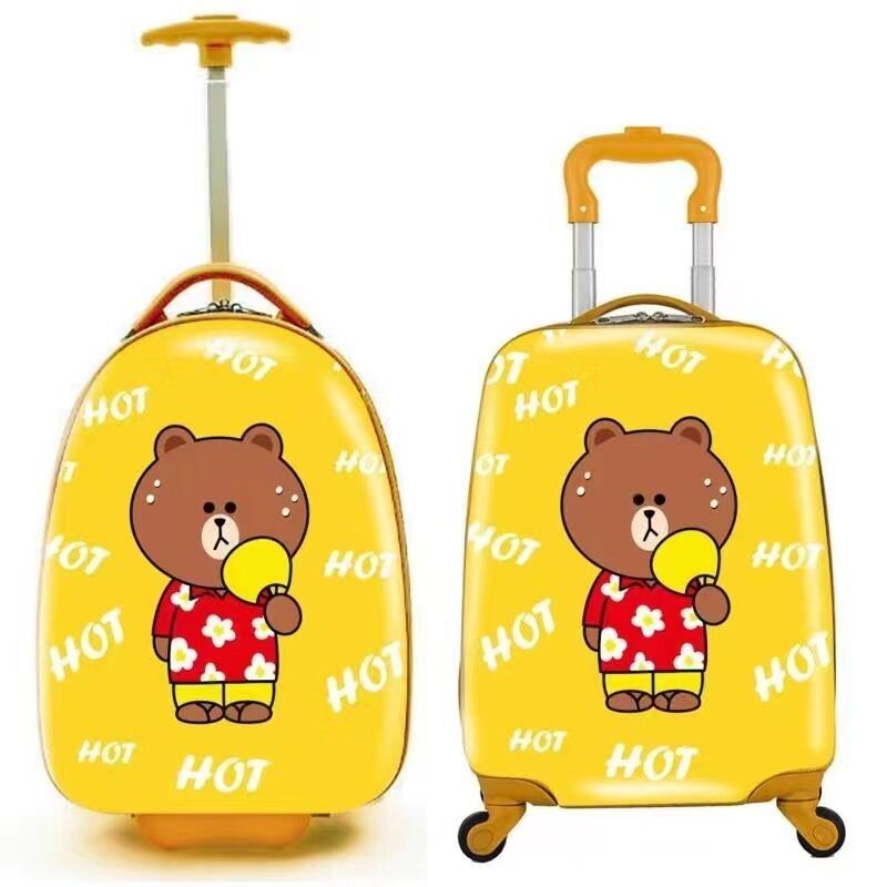 Factory Wholesale Custom Primary School Luggage Light Trolley Case Kids Outdoor Cartoon Travel Case