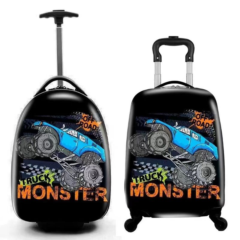 Luggage Kids Factory Custom Multi-Shape New Design ABS Cartoon Printing Children Carry On Trolley Suitcase Kids Suitcase