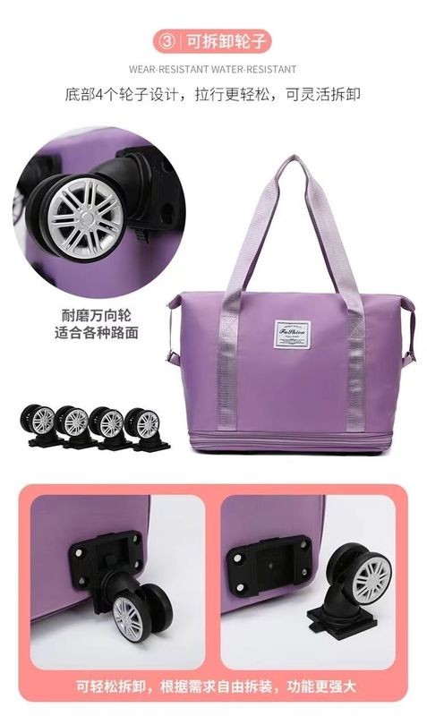 Wholesale Expandable Folding Duffel Bag Waterproof Dry Wet Bag Organizer Weekender Travel Luggage Bag With Wheels