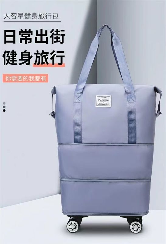 Foldable Bag With Wheels Waterproof Shoulder Outdoor Use Bags Travel Duffel Folding Travel Bag