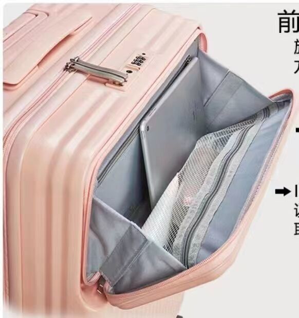High Quality ABS PC Hard Luggage Carry On Luggage With TSA And Front Open Laptop Pocket 20/24/26 Inch Luggage Bags