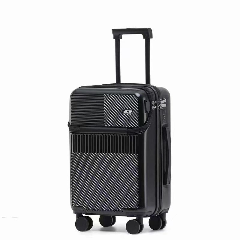 Wheels Front Opening Baggage 20/24 Suitcase With Wheels Laptop Luggage Travel Phone USB Charger