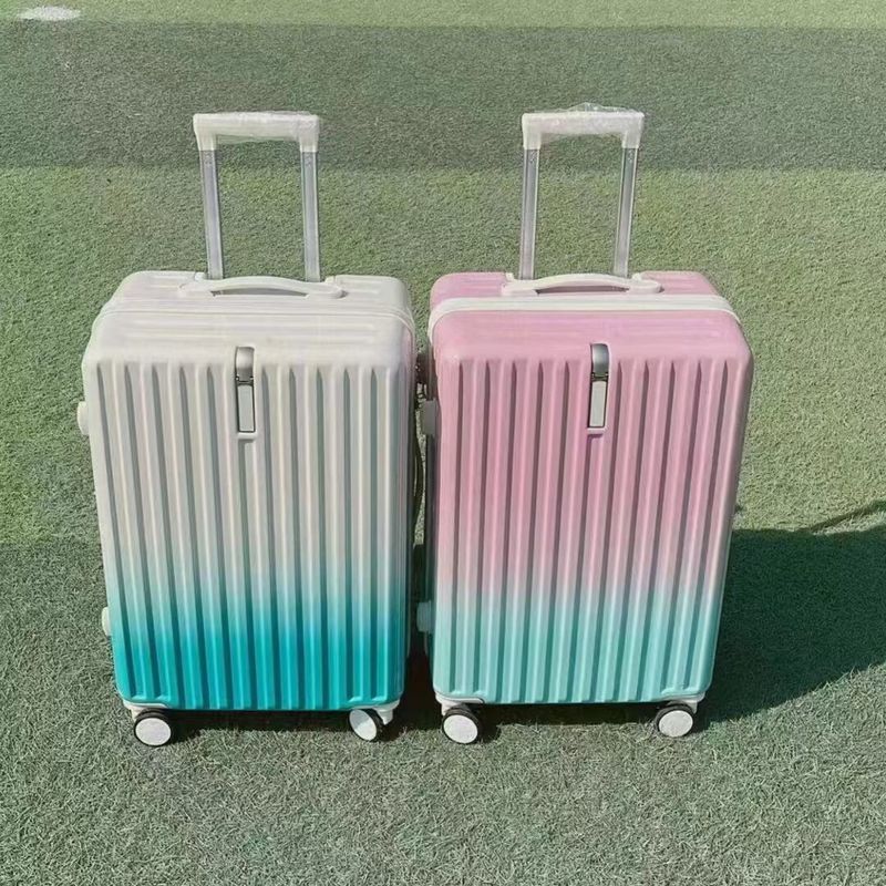 Colors Of The Rainbow Manufacturer Custom Logo ABS Material Hard Trolley Travel Zipper Suitcase Luggage