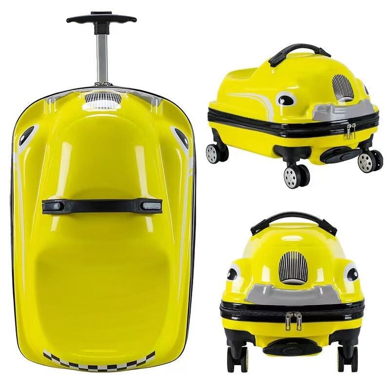 New ABS PC Children Travelling Printed Case Trolley Bag School Bag Kids Toy Twist Car Riding Travel Suitcase Kids
