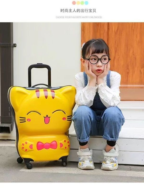 Carry On Suitcase On Wheels Travel Rolling Luggage Kids Rounded Luggage Cabin Trolley Bag Cute Small Case