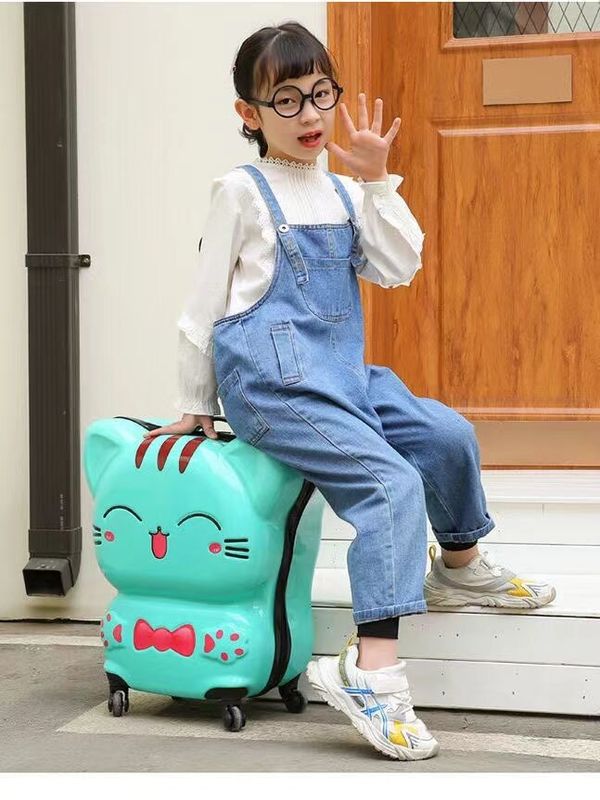 New Boys And Girls Round Luggage Children'S Trolley Case Color Cartoon Cute Children'S Luggage