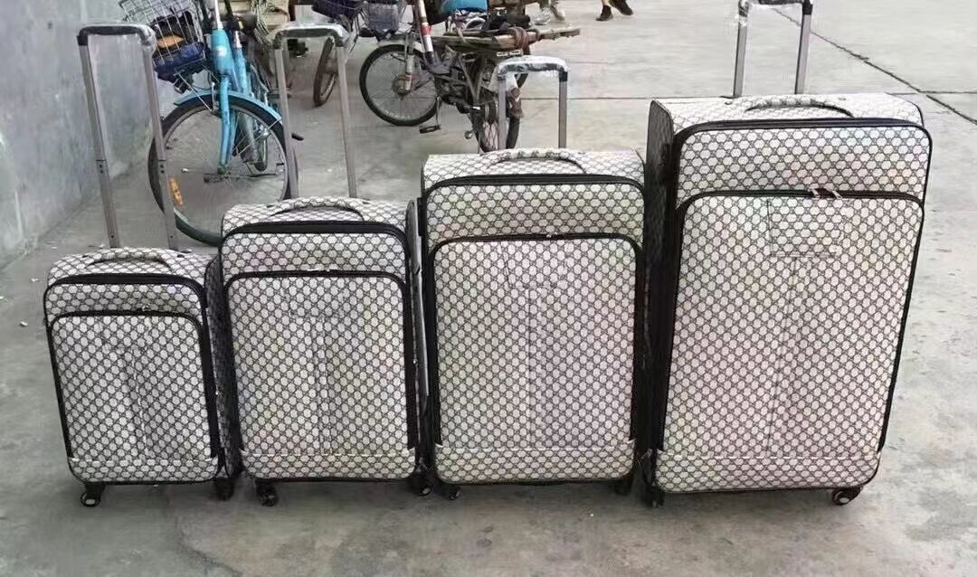 Hot Sale Wholesale 20/24/28 Inches PU Leather White Suitcase Rolling Luggage Set