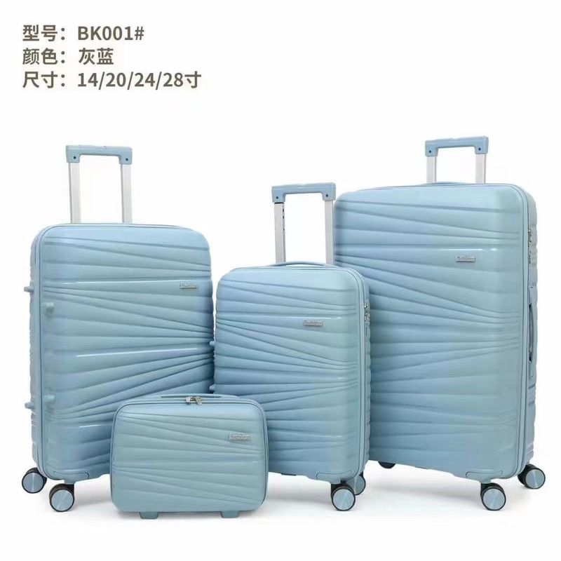 Customized 360 Degree Wheels Trunk 4 piece PP Luggae Case Combination Lock Suitcase Sets