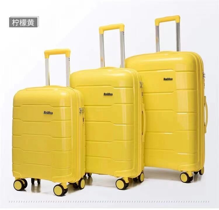 Universal Zipper Three-Piece Suitcase With PP Wheel Unisex Trolley Luggage Travel Boarding Case