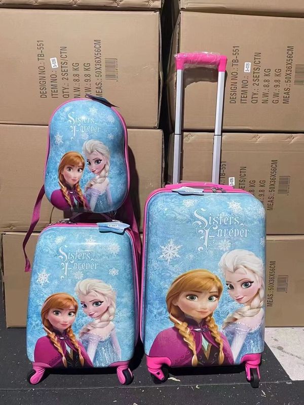 Fashionable Cartoon PC Printed Kids Ride On Hard Shell Suitcase Travel Trolley Luggage Set