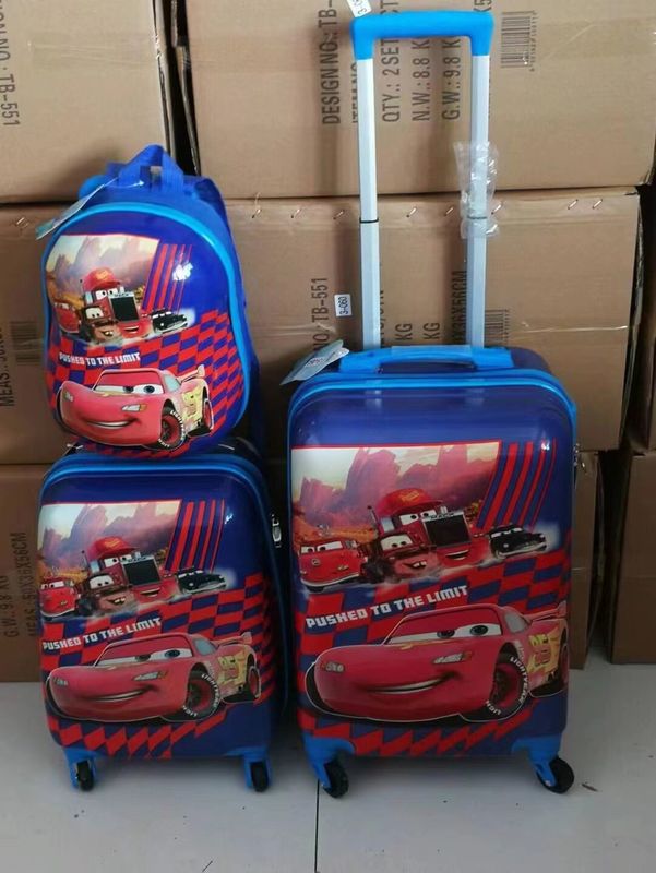 12 16 20 inch Kids Luggage Set Fashionable Cartoon PC Printed Kids Ride On Hard Shell Suitcase Travel Trolley Luggage