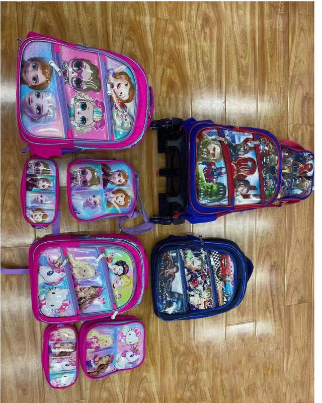 New Wholesale Of Three Piece Backpacks For Elementary School Students Grades 2-3 5-6 Cartoon Leather Bags