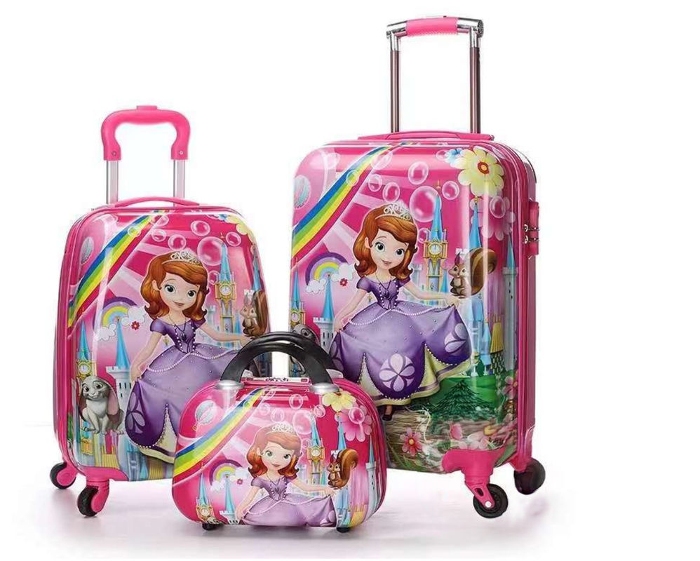 New Wholesale Cartoon Images 13 16 20Inch Pc Kids Luggage Custom Children Suitcase Unicorn 3d Print Kids Trolley