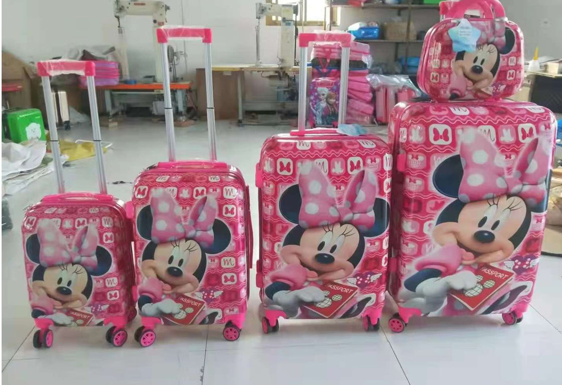 Wholesale New Style Cartoon Kids Girl Princess Animal Mouse Kt Cat Pink Suitcase Trolley Luggage Bags