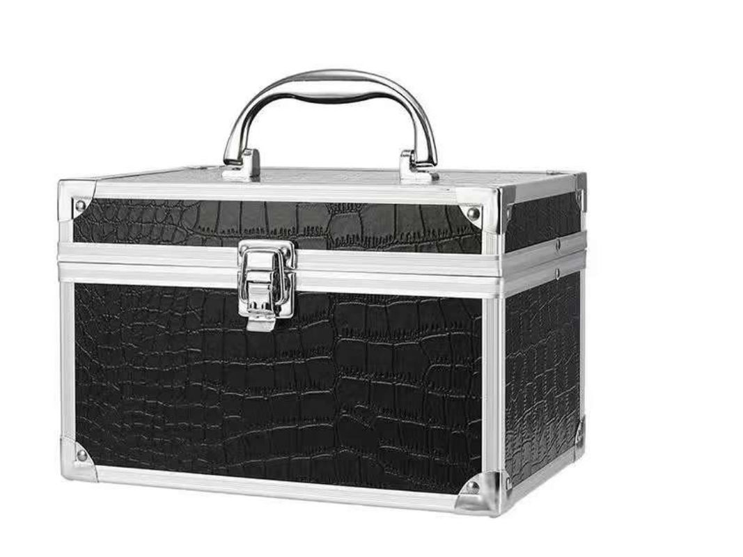 Makeup Suitcase Cosmetic Box Makeup Nails Polish Case Metal Cosmetic Case Mini Aluminum Durable Diamonds Luxury Open 200