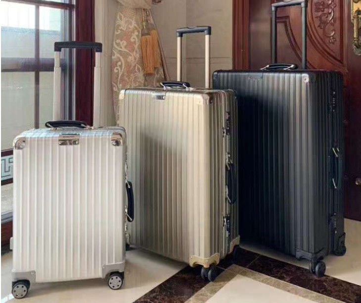 Hot Sale All Aluminum Magnesium Alloy Vintage Travel Luggage Unisex Carry TSA Custom Lock Suitcase Spinner Wheels Manufa