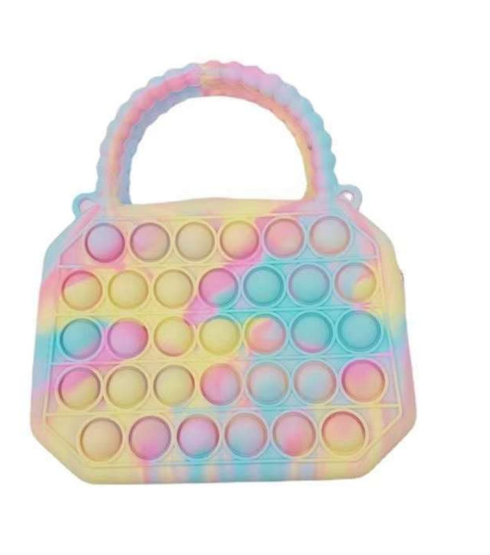 Stress Reliever Silicone Fidget Toys Bags Women Handbags Ladies Girls Coin Purse Messenger Kid Purses Bubble Hand Bags