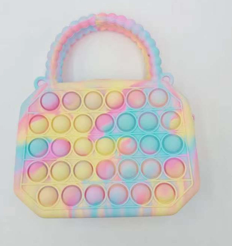 Stress Reliever Silicone Fidget Toys Bags Women Handbags Ladies Girls Coin Purse Messenger Kid Purses Bubble Hand Bags