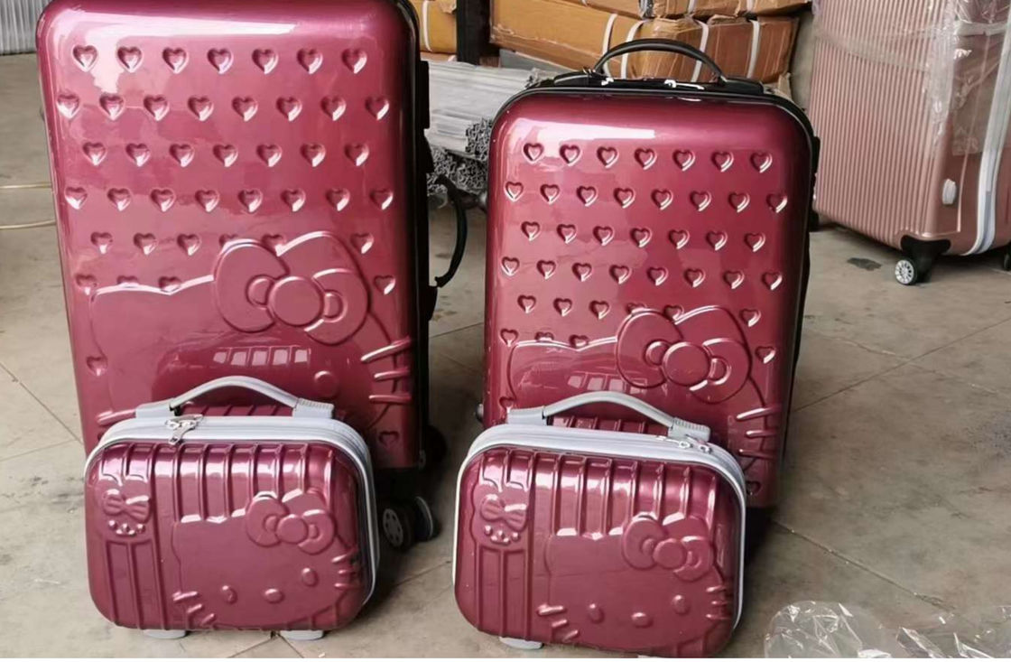 OEM Pink Color Travel Suitcase With Spinner Wheels Personalized Pattern Luggage 20inch Carry On Bag Lightweight Suitcase