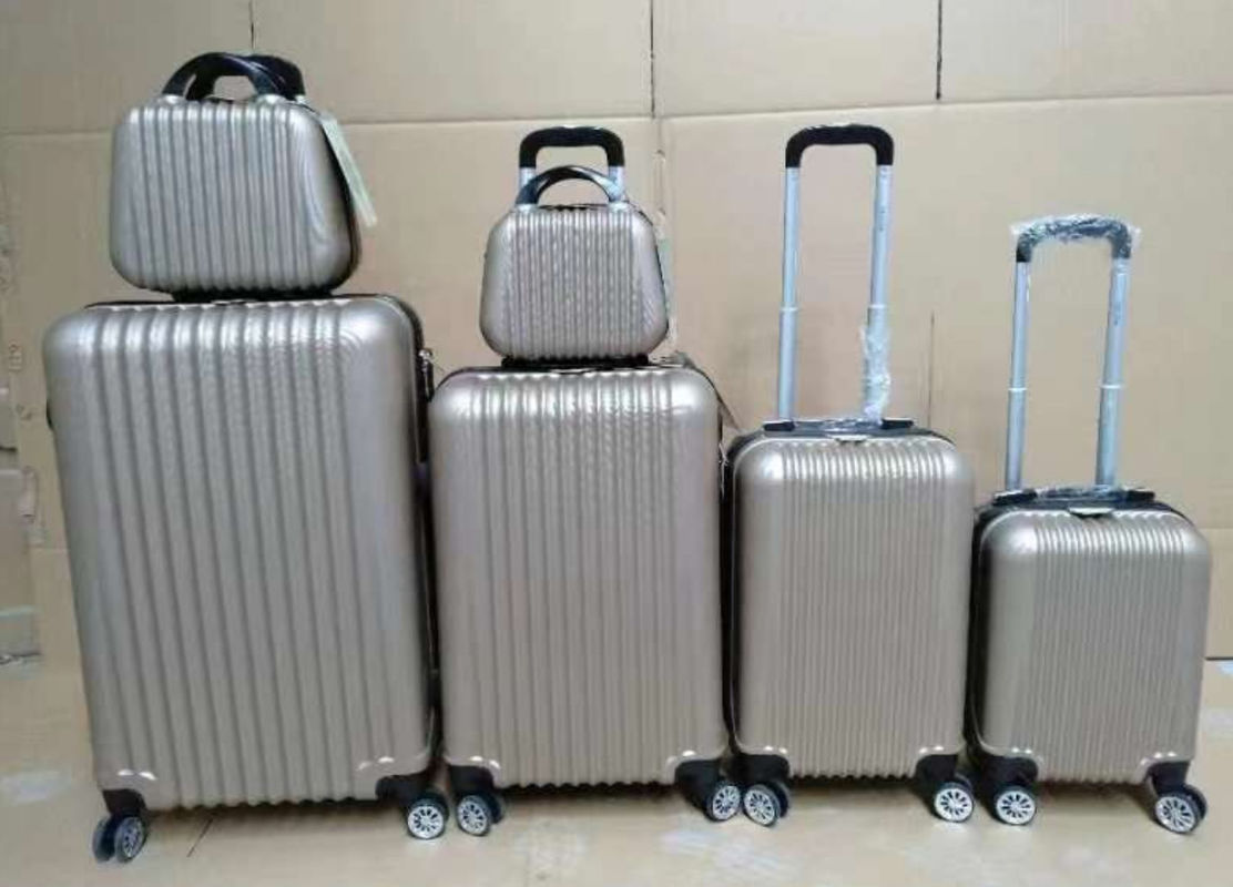Factory Simple Stripe Design Travel ABS Carry-On Trolley Case Suitcases Travelling Luggage Bag Sets 20 24 28 Inch