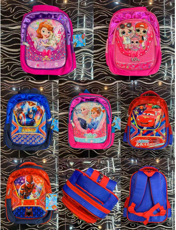Mixed Designs 3D Cartoon Printed Toddler Schoolbag 3 Pcs Kids Backpacks With Lunch Bag And Pencil Bag For Girls Boys