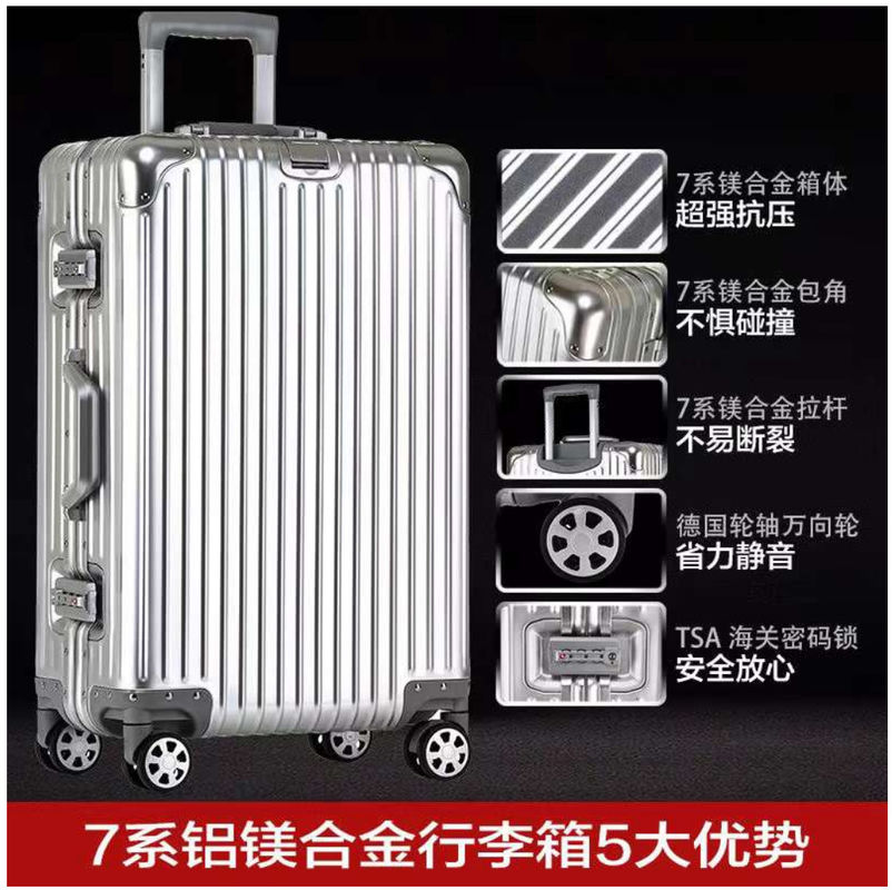 Aluminum Travel Luggage Hard Trolly Case New Aluminium Suitcase 4 Spinner Wheels Lightweight Suitcase Suit Case Luggage