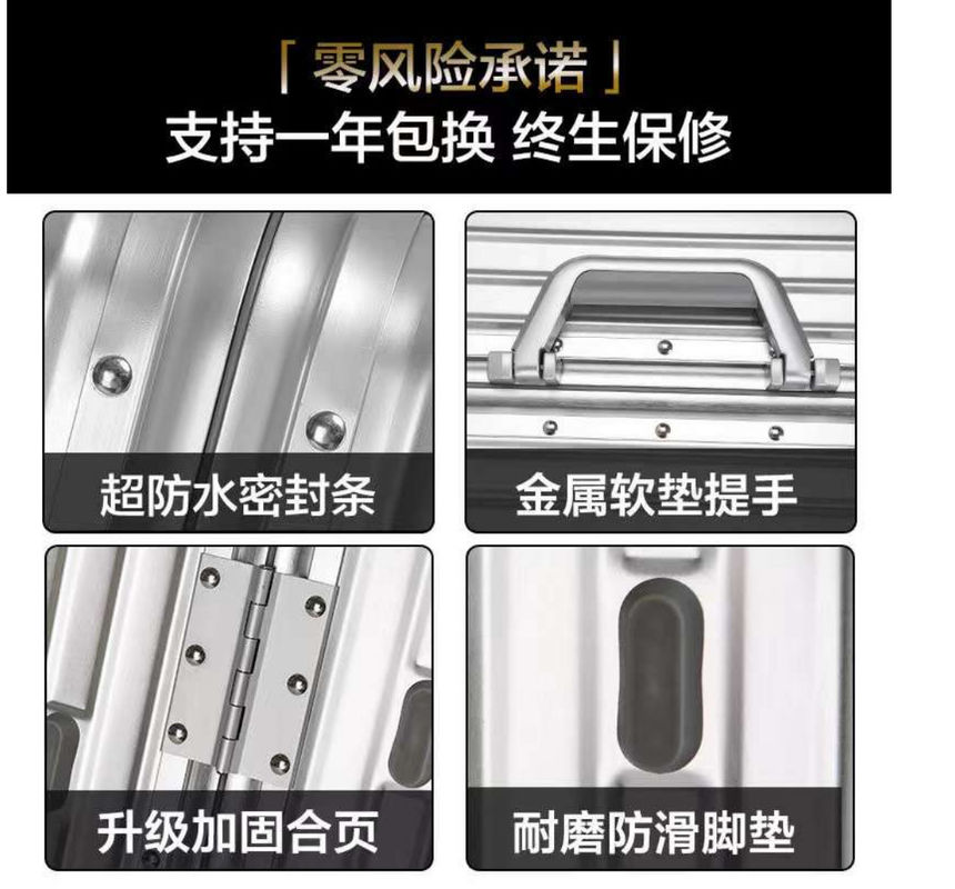 Aluminum Travel Luggage Hard Trolly Case New Aluminium Suitcase 4 Spinner Wheels Lightweight Suitcase Suit Case Luggage