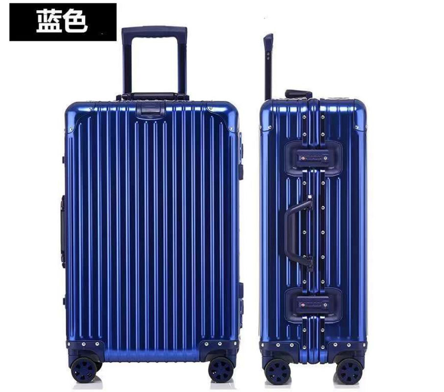 Unisex Full Aluminum Waterproof Business Travel Luggage Trolley Suitcase Set Spinner Aluminum Luggage Bags Men