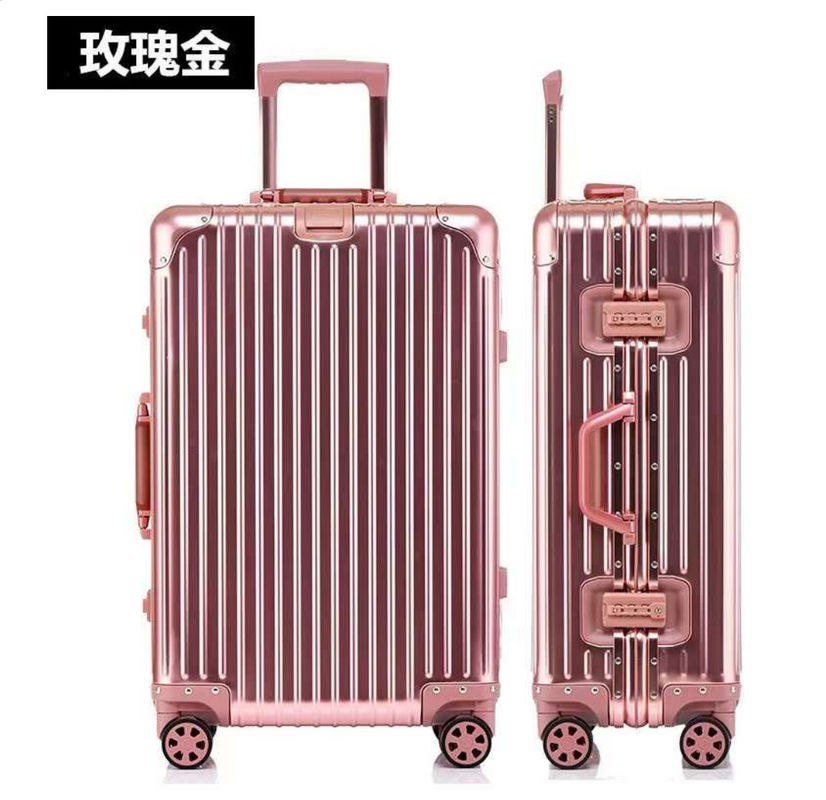 Aluminum Frame Travel Trolley With Silent Wheels 24 Inch Durable Hard Shell Customized Traveling Suitcase Luggage