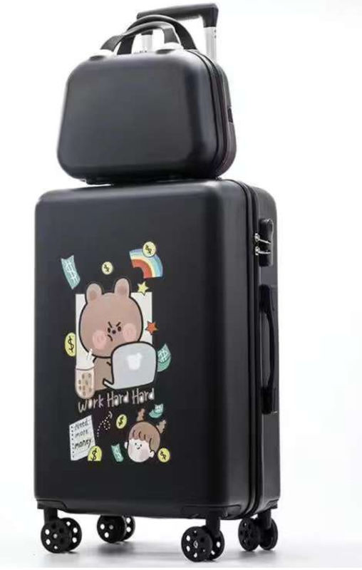 Brand New Listing Abs List Luggage Boarding Case Female Multi Color Pc Hard Shell Luggage Customized Image Travel