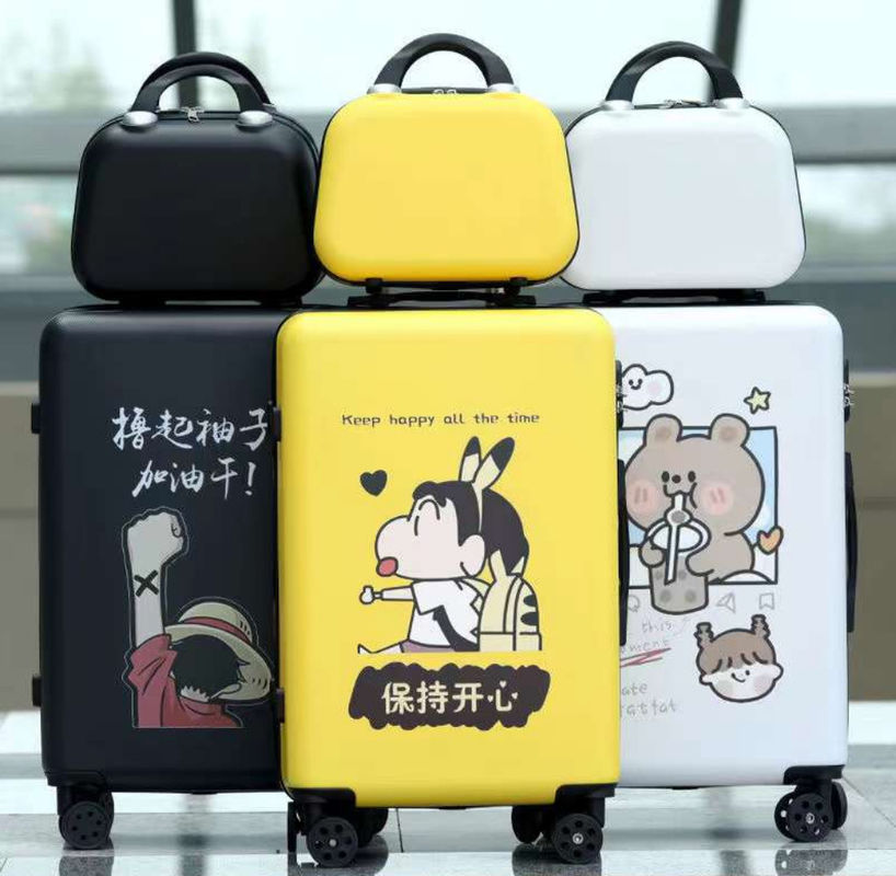 4 Wheels Custom Logo DIY Creative Print Travel Luggage Bag Spinner Cabin ABS PC Trolley Carry On Custom Logo Suitcas